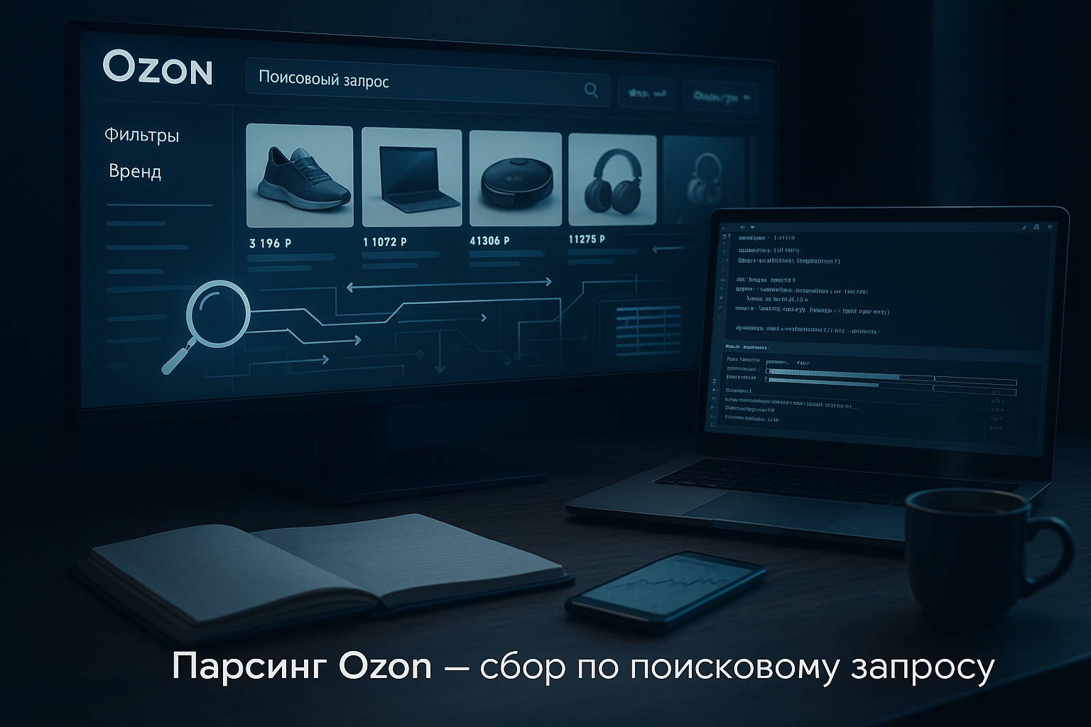 Парсинг карточек Ozon: по поисковому запросу