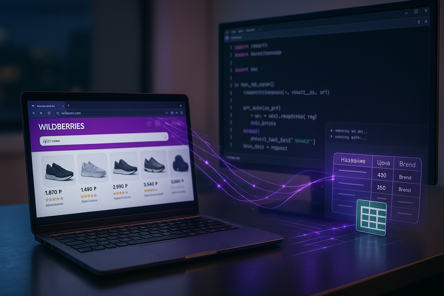 Парсинг карточек товаров Wildberries: по поисковому запросу